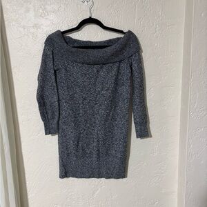 American Eagle Outfitters Charcoal Off-Shoulder Sweater